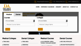 What Degreeadmission.com website looked like in 2016 (7 years ago)
