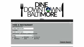What Dinedowntownbaltimore.com website looked like in 2016 (7 years ago)