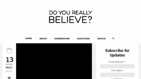 What Doyoureallybelieve.com website looked like in 2016 (7 years ago)