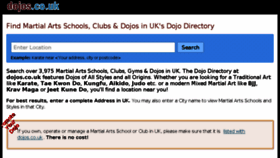 What Dojos.co.uk website looked like in 2016 (7 years ago)