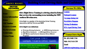 What Driverighttraining.com.au website looked like in 2016 (7 years ago)