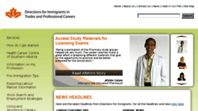 What Directionsforimmigrants.ca website looked like in 2016 (7 years ago)