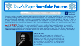 What Daves-snowflakes.com website looked like in 2016 (7 years ago)