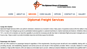 What Diplomatfreight.com website looked like in 2016 (7 years ago)