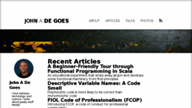 What Degoes.net website looked like in 2017 (7 years ago)