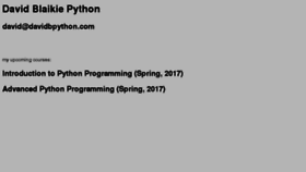 What Davidbpython.com website looked like in 2017 (7 years ago)