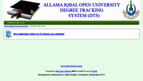 What Dts.aiou.edu.pk website looked like in 2017 (7 years ago)