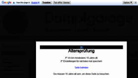 What Dampfgarage.de website looked like in 2017 (7 years ago)