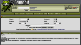 What Demonoid.cc website looked like in 2017 (8 years ago)