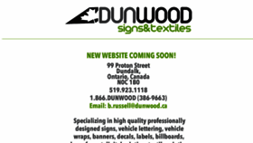 What Dunwood.ca website looked like in 2017 (6 years ago)