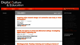 What Digitalcultureandeducation.com website looked like in 2017 (6 years ago)