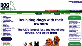 What Doglost.co.uk website looked like in 2017 (6 years ago)