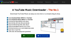 What Downloadyoutubemusic.com website looked like in 2017 (6 years ago)
