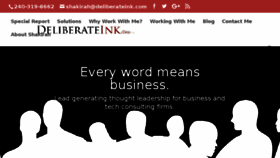 What Deliberateink.com website looked like in 2017 (6 years ago)