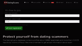What Datingscams.cc website looked like in 2017 (7 years ago)