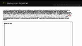 What Deobfuscatejavascript.com website looked like in 2017 (6 years ago)