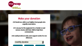 What Donate.mencap.org.uk website looked like in 2017 (6 years ago)