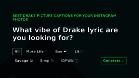 What Drakecaptions.com website looked like in 2017 (6 years ago)