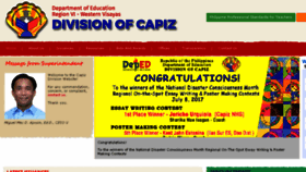 What Depedcapiz.ph website looked like in 2017 (6 years ago)