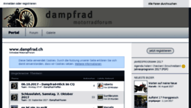 What Dampfrad.ch website looked like in 2017 (6 years ago)