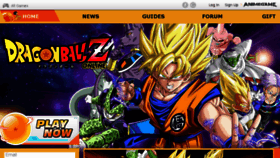 What Dbz.animegame.me website looked like in 2017 (6 years ago)