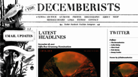 What Decemberists.com website looked like in 2017 (6 years ago)