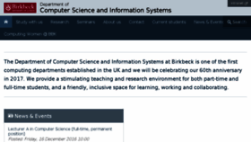 What Dcs.bbk.ac.uk website looked like in 2017 (6 years ago)