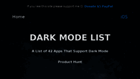 What Darkmodelist.com website looked like in 2017 (6 years ago)