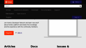 What Devnet.kentico.com website looked like in 2018 (6 years ago)