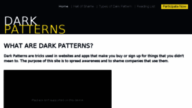 What Darkpatterns.org website looked like in 2018 (6 years ago)