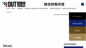 What Dut.ac.za website looked like in 2018 (6 years ago)