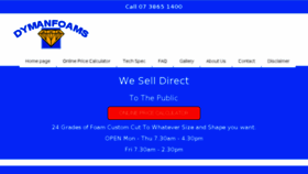 What Dymanfoams.com.au website looked like in 2018 (6 years ago)