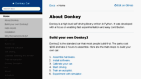 What Docs.donkeycar.com website looked like in 2018 (6 years ago)
