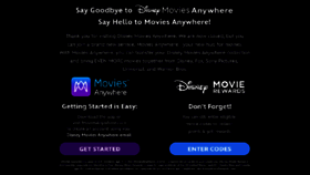 What Disneymoviesanywhere.com website looked like in 2018 (6 years ago)