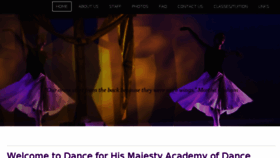 What Danceforhismajesty.com website looked like in 2018 (5 years ago)