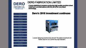 What Dero.co.uk website looked like in 2018 (5 years ago)