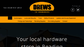 What Drews.uk.com website looked like in 2018 (5 years ago)