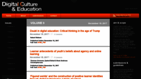 What Digitalcultureandeducation.com website looked like in 2018 (5 years ago)
