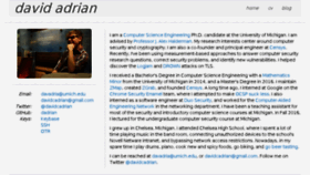 What Davidadrian.org website looked like in 2018 (5 years ago)