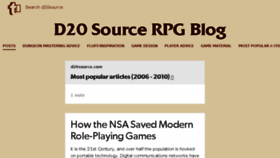 What D20source.com website looked like in 2018 (7 years ago)