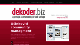 What Dekoder.biz website looked like in 2018 (5 years ago)