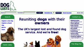 What Doglost.co.uk website looked like in 2018 (5 years ago)