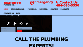 What Drainmenplumbing.com website looked like in 2018 (5 years ago)