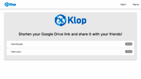 What Drive.klop.me website looked like in 2018 (5 years ago)