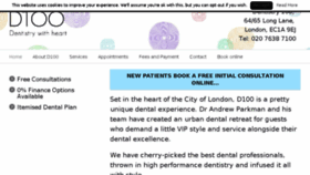 What Dentistry100.co.uk website looked like in 2018 (5 years ago)
