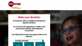 What Donate.mencap.org.uk website looked like in 2018 (5 years ago)