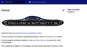 What Docs.retroachievements.org website looked like in 2018 (6 years ago)