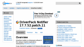 What Driverpack-notifier.updatestar.com website looked like in 2018 (5 years ago)