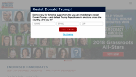 What Democracyforamerica.com website looked like in 2018 (5 years ago)