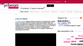 What Dicionario.priberam.org website looked like in 2018 (5 years ago)